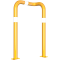 Anti-nudge hoop 90 | one sided- deep version | steel tube  76 mm | yellow / black | one-sided, right | height above ground: 1150 mm | to be fixed by plugs